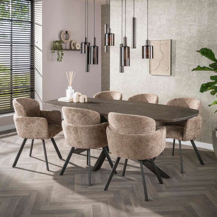 Taklampa Sepiora 5+4 Ljus Sienna Brun