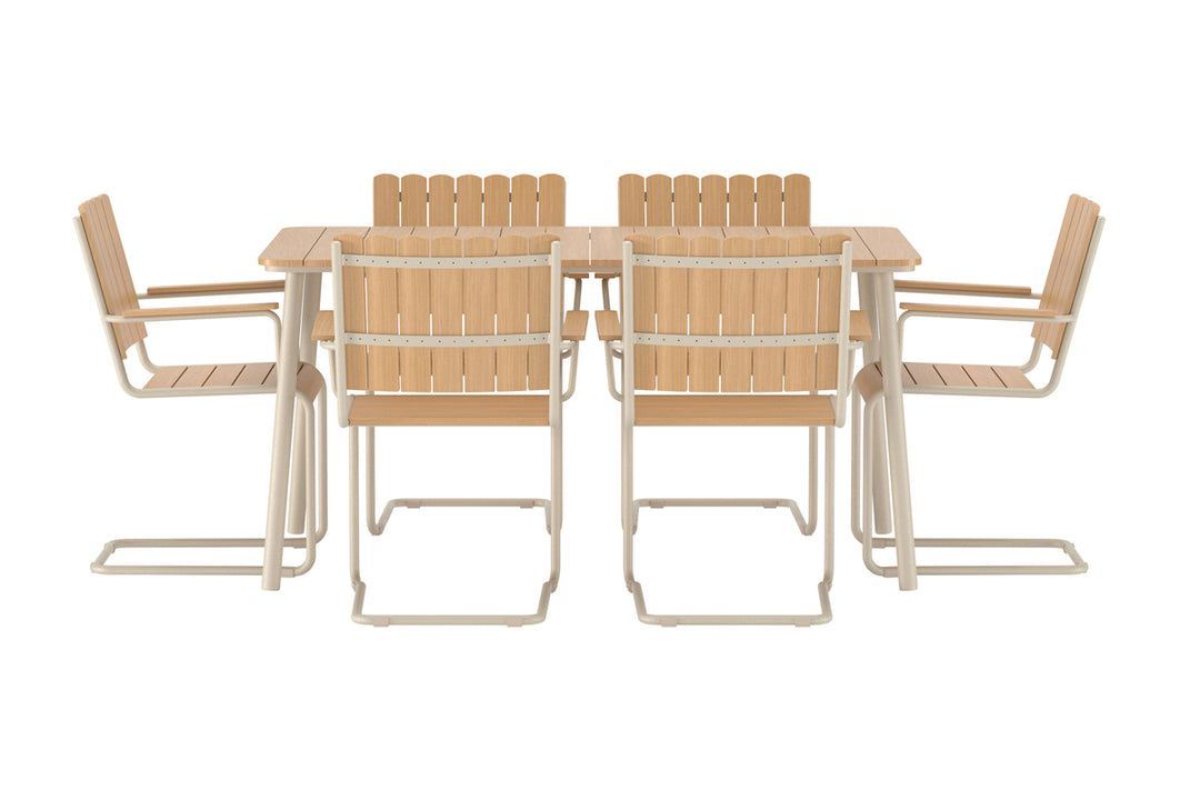 Holmsund matgrupp 150x90 inkl 6st stolar – Beige