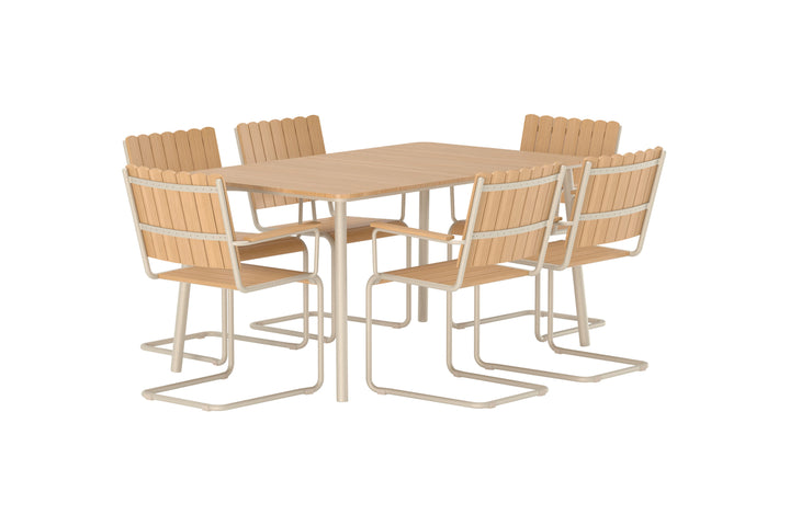 Holmsund matgrupp 150x90 inkl 6st stolar – Beige