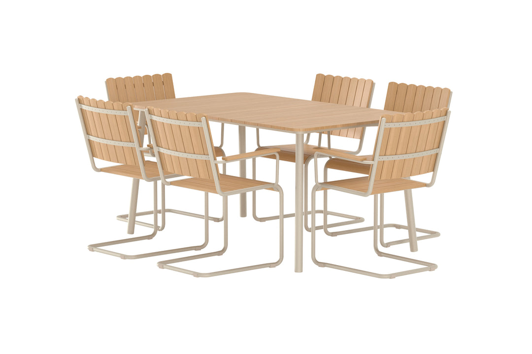 Holmsund matgrupp 150x90 inkl 6st stolar – Beige