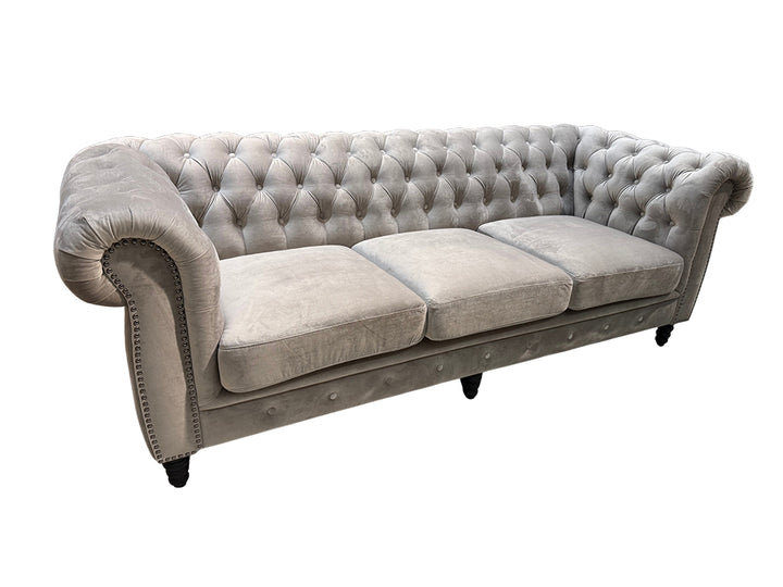 Cambridge 3-sits soffa - Grå Sammet