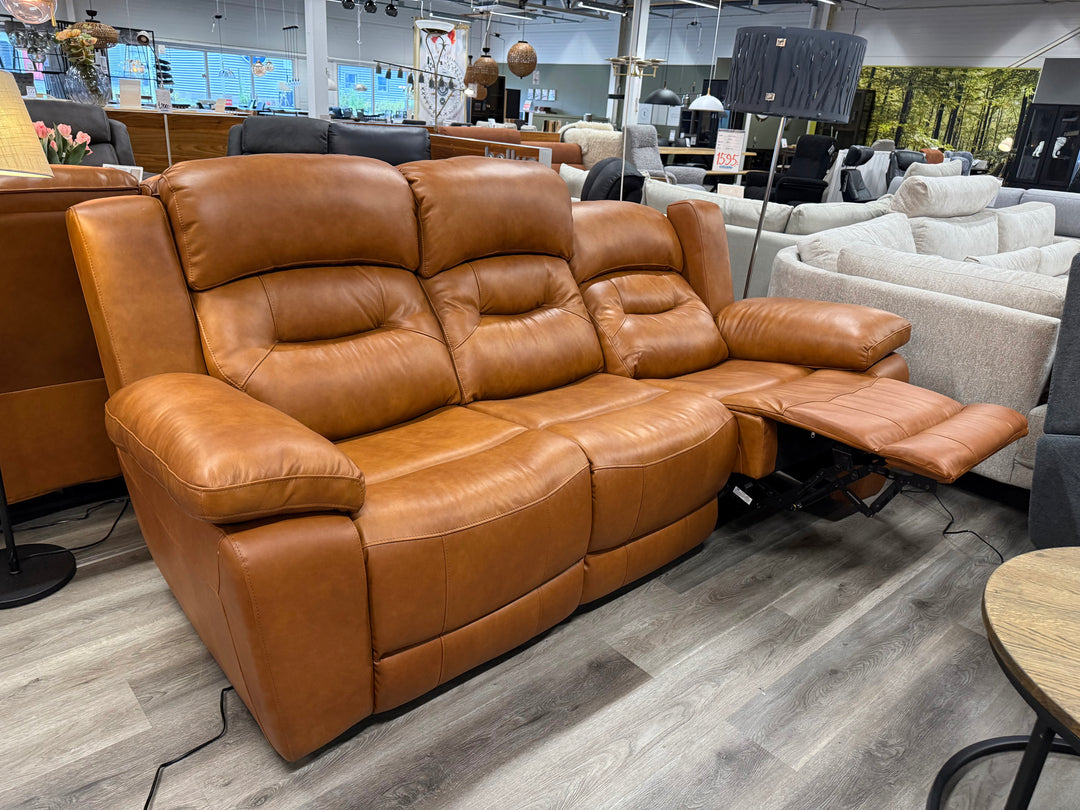 Roma reclinersoffa - Brun &amp; Svart skinn
