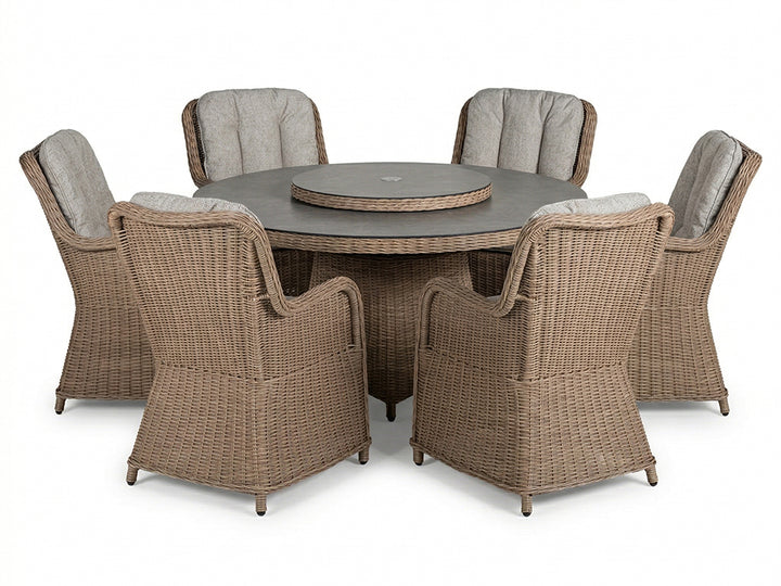 Hastings matgrupp Ø150 inkl 6 st fåtöljer