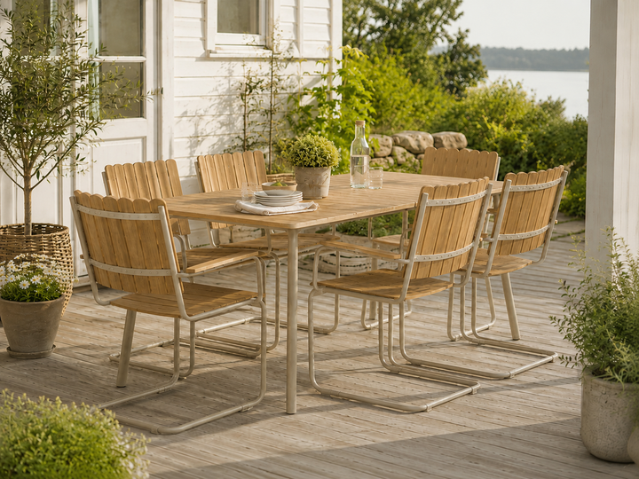 Holmsund matgrupp 150x90 inkl 6st stolar – Beige