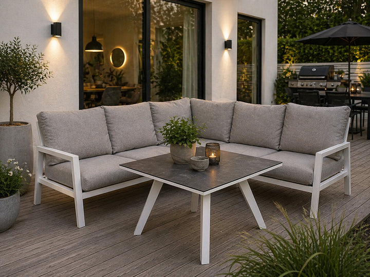 Lugano Hörnsoffa 2H2 Aluminium