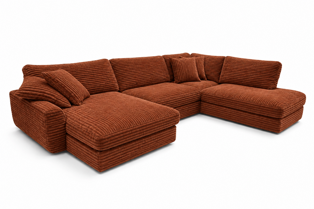 U divan soffan Manhattan i den bredrandiga tilia tyget 52 rost