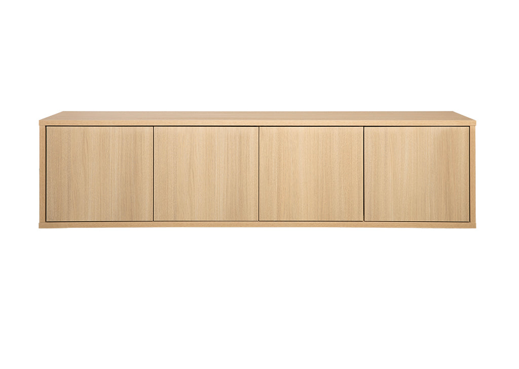 Vägghängd tvbänk vitoljad