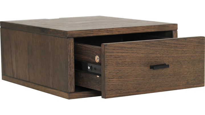 REGAL Sängbord för vägg – brunlackad ek