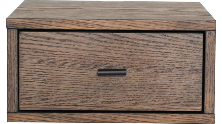 REGAL Sängbord för vägg – brunlackad ek