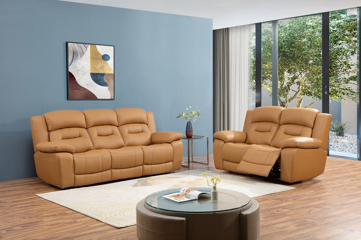 Roma reclinersoffa - Brun & Svart skinn