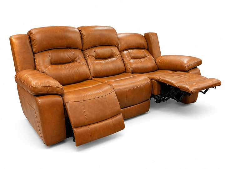 Roma reclinersoffa - Brun &amp; Svart skinn