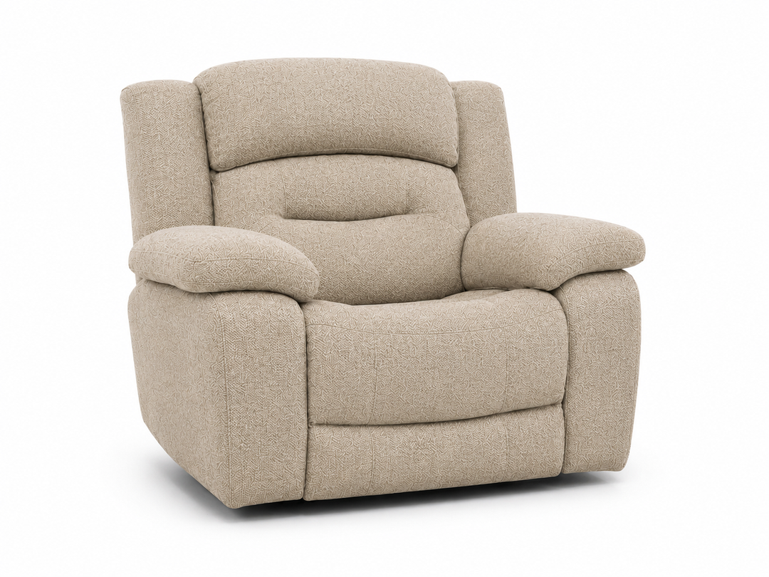Roma reclinersoffa - Tyg Mörkgrå & Beige