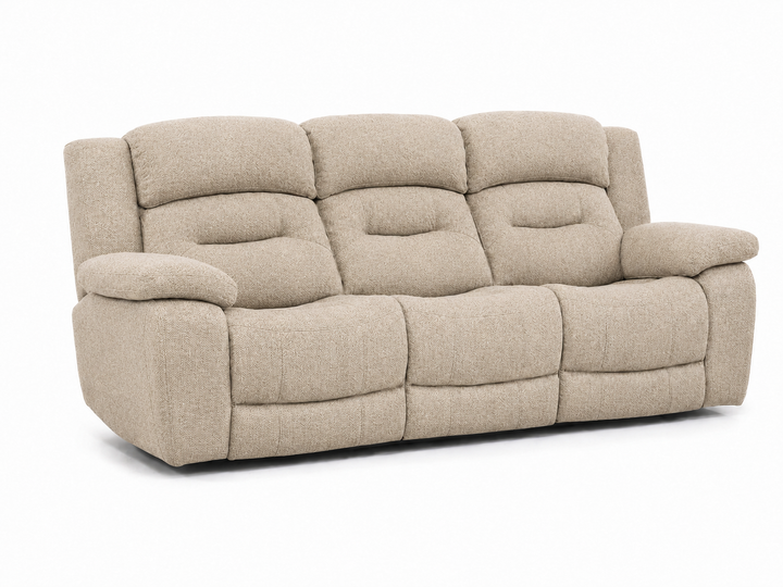Roma reclinersoffa - Tyg Mörkgrå & Beige