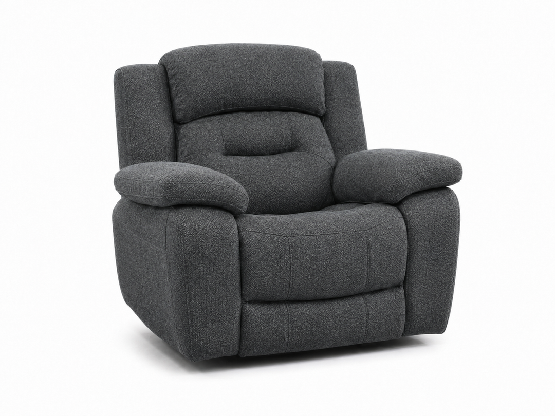 Roma reclinersoffa - Tyg Mörkgrå & Beige