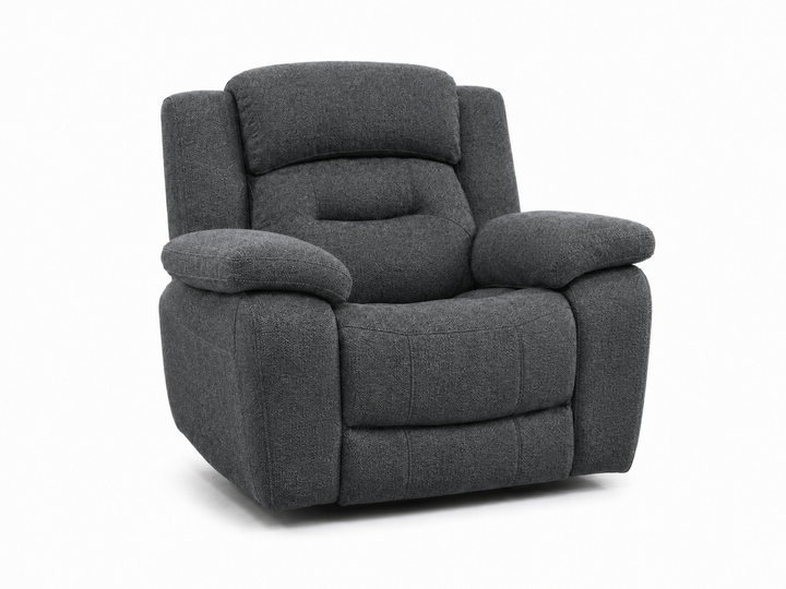 Roma reclinersoffa - Tyg Mörkgrå & Beige