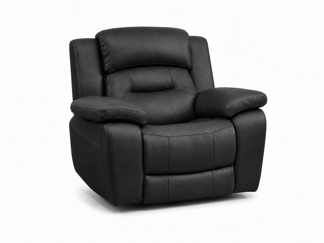 Roma reclinersoffa - Brun & Svart skinn