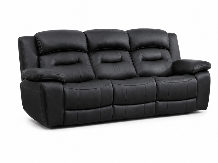 Roma reclinersoffa - Brun & Svart skinn