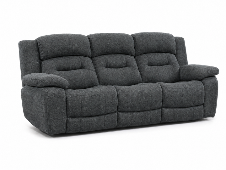 Roma reclinersoffa - Tyg Mörkgrå & Beige