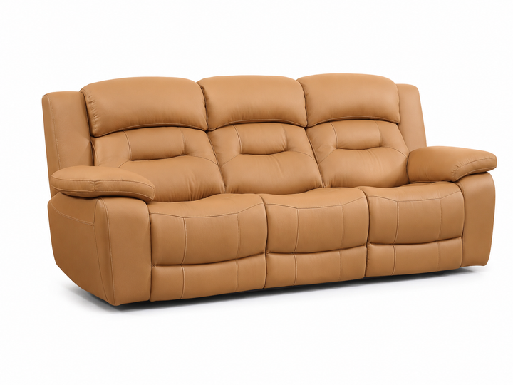 Roma reclinersoffa - Brun & Svart skinn