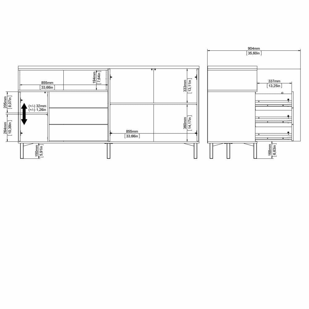 Roomers Sideboard Vit/Ek