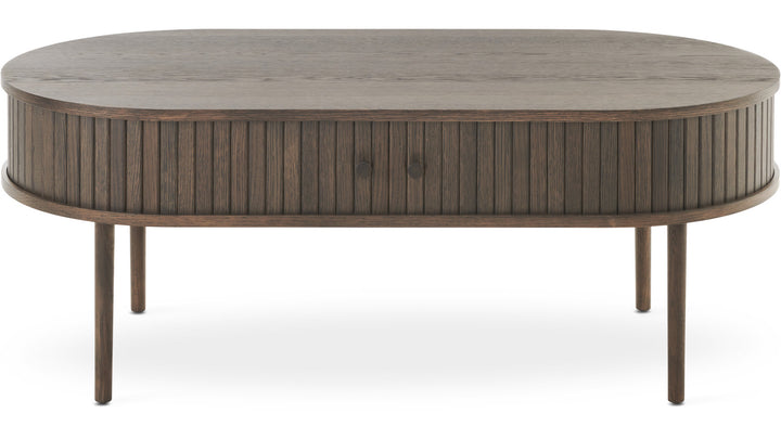 SLIDE Soffbord Oval 120×60 cm Brunlackad