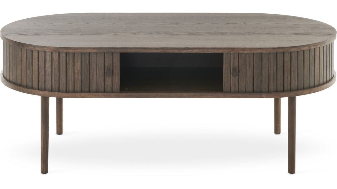 SLIDE Soffbord Oval 120×60 cm Brunlackad