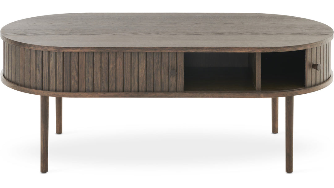SLIDE Soffbord Oval 120×60 cm Brunlackad