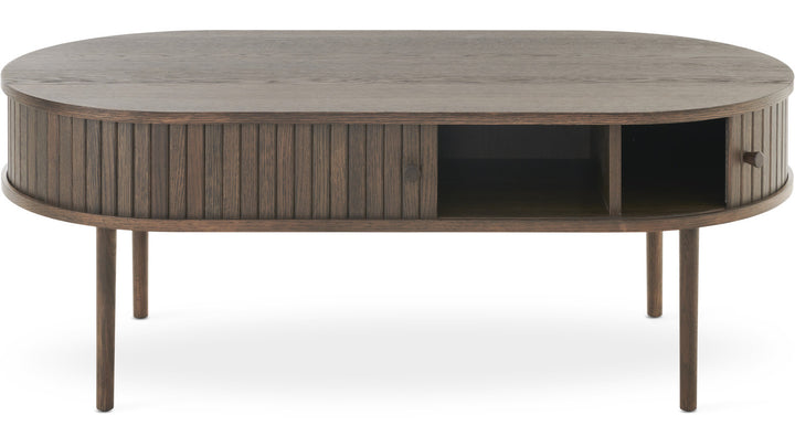 SLIDE Soffbord Oval 120×60 cm Brunlackad