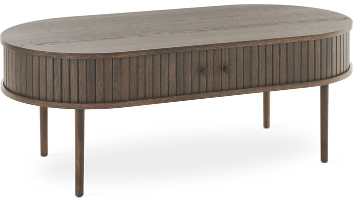 SLIDE Soffbord Oval 120×60 cm Brunlackad