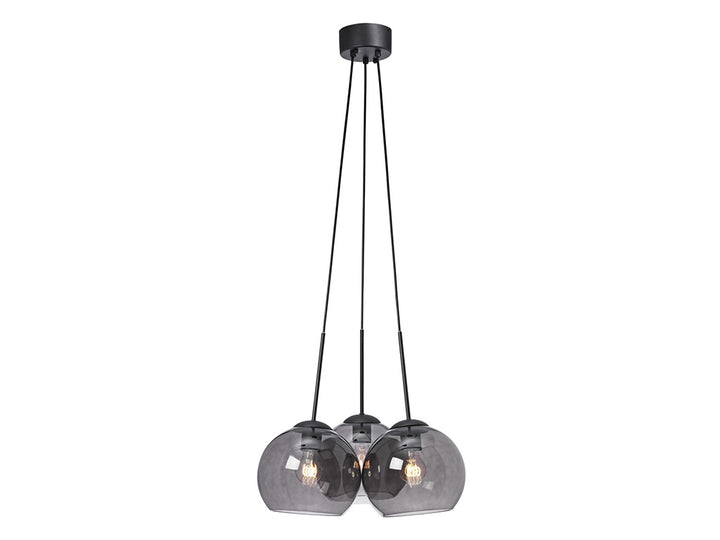 Salle Taklampa Svart/Rök Glas