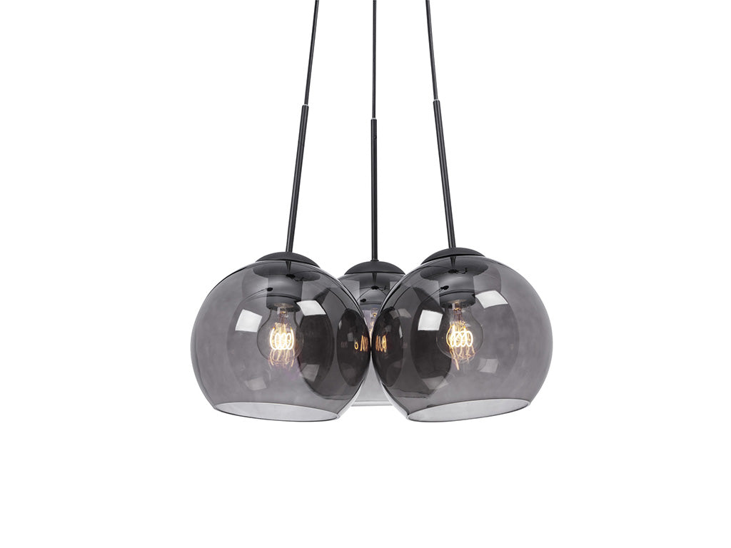 Salle Taklampa Svart/Rök Glas