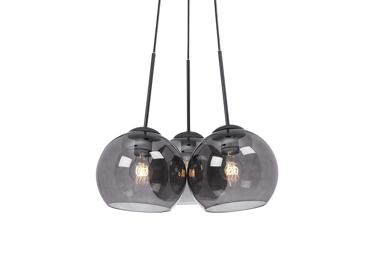 Salle Taklampa Svart/Rök Glas