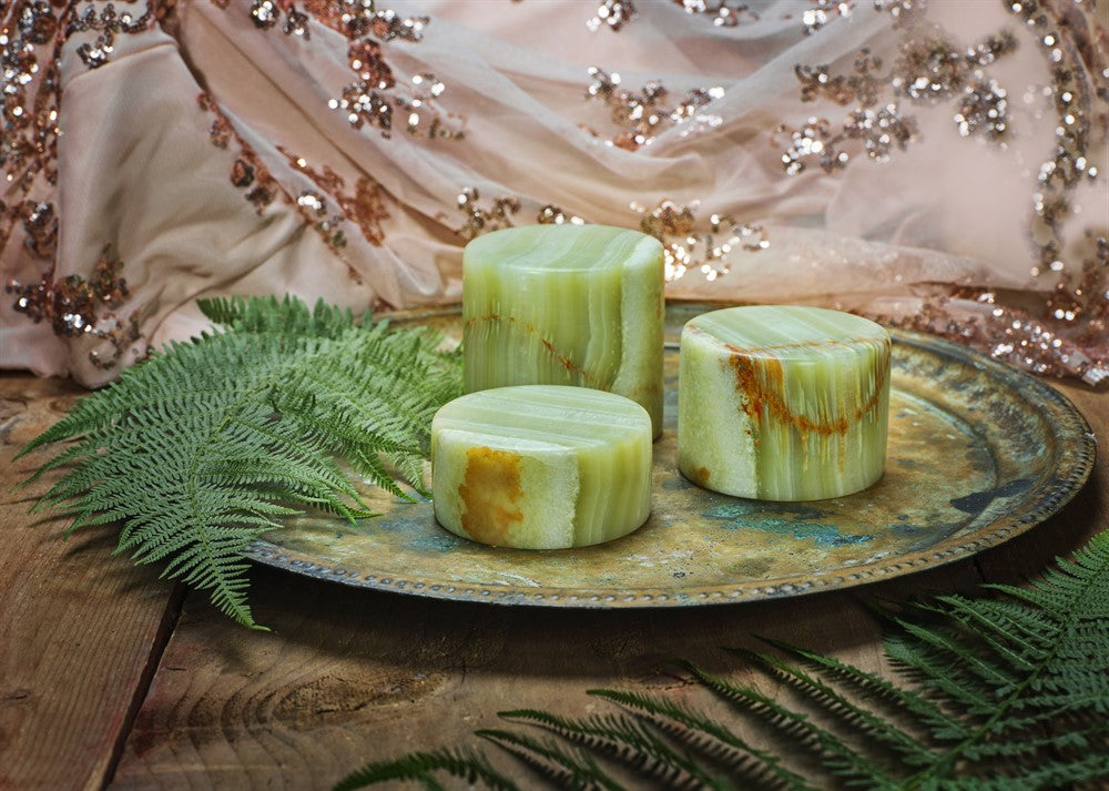 JADE – Grön Silk Matt Bordsljus i äkta marmor