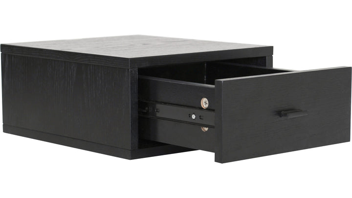 REGAL Sängbord för vägg – svartlackad ek