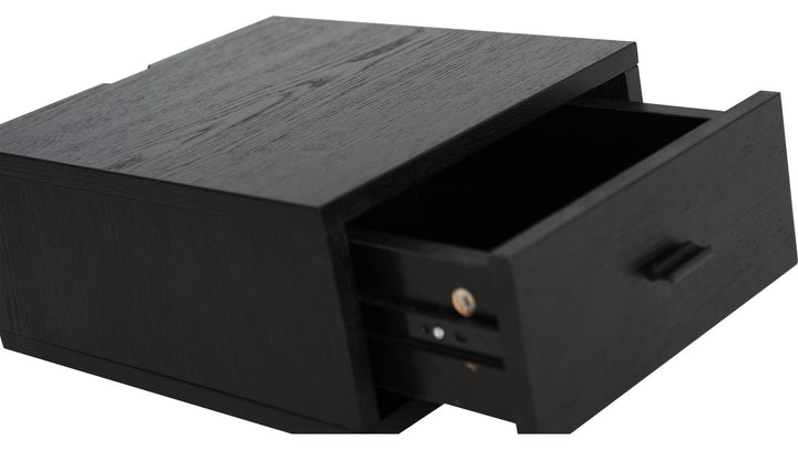 REGAL Sängbord för vägg – svartlackad ek