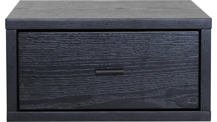 REGAL Sängbord för vägg – svartlackad ek