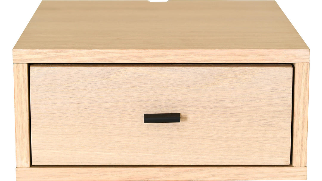 REGAL Sängbord för vägg – vitpigmenterad ek