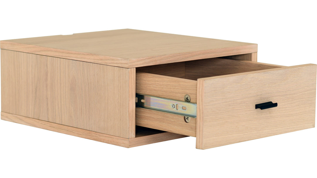 REGAL Sängbord för vägg – vitpigmenterad ek