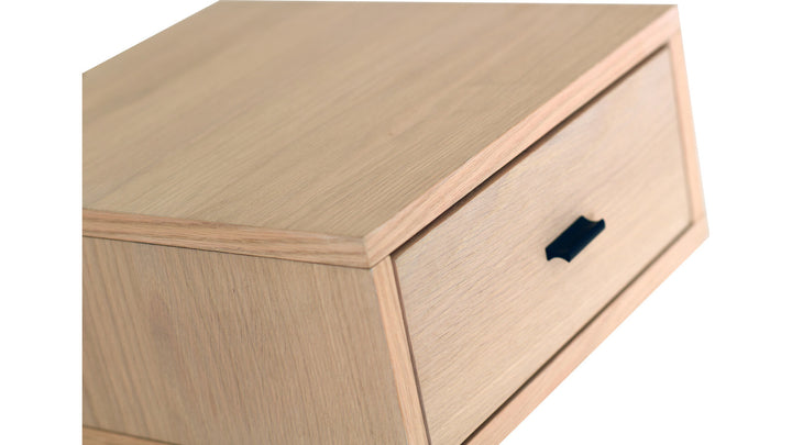 REGAL Sängbord för vägg – vitpigmenterad ek