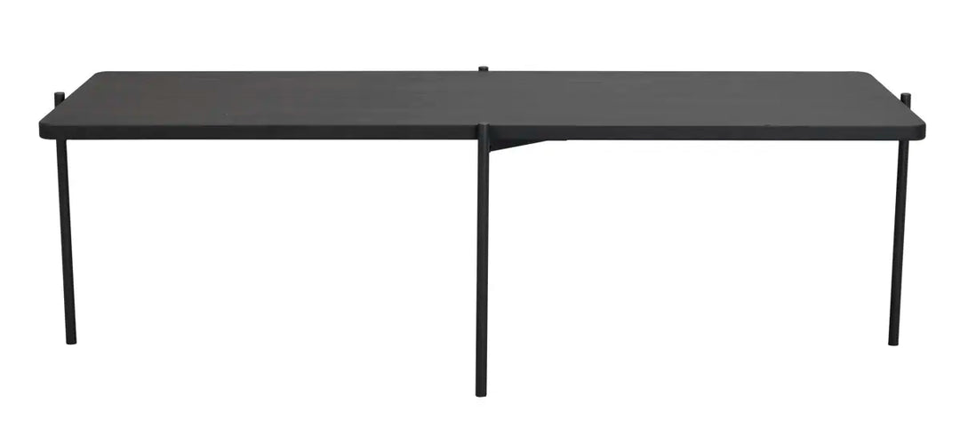 Shelton soffbord 145x60 svart oljad ask/svart metall – Rowico Home