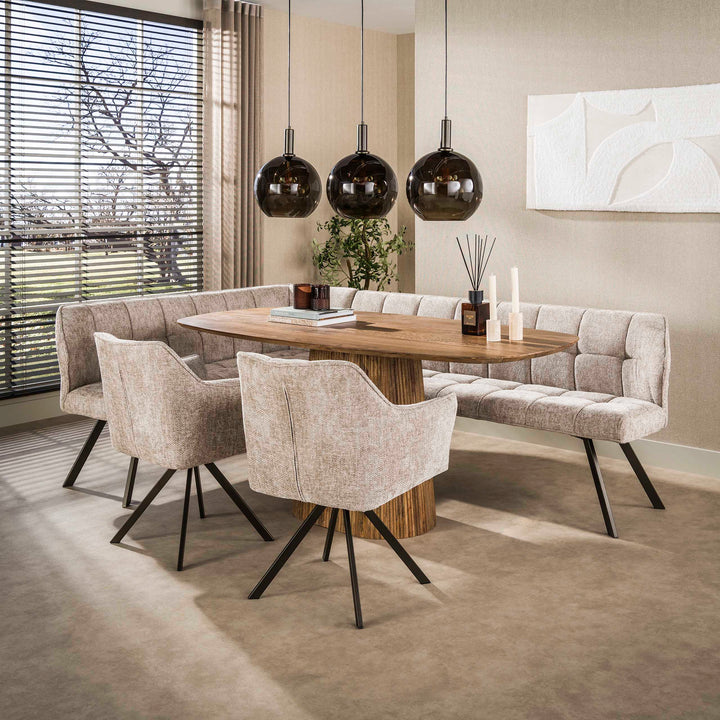 Wave Köksbord 180 Oval – sandfärgad finish