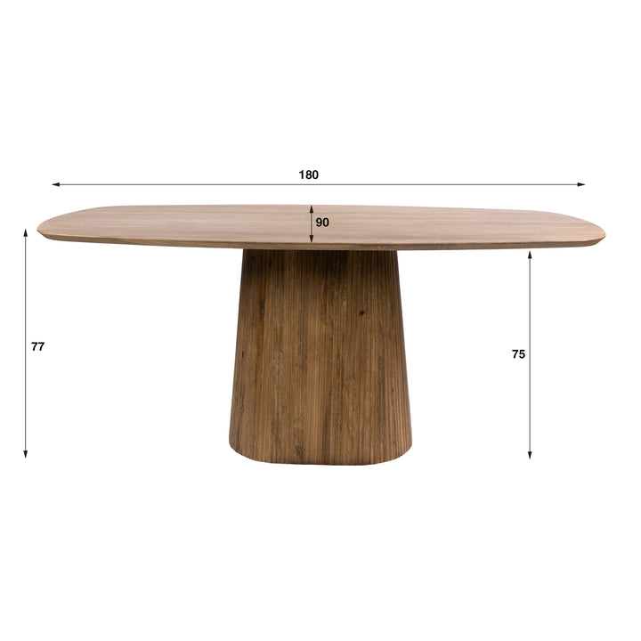 Wave Köksbord 180 Oval – massiv mangoskiva