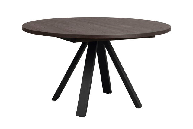 Maddock matbord Ø135 brun ek/svart metall