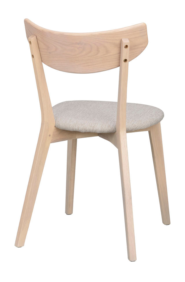 Ami stol vitpigmenterad ek/beige-grått tyg