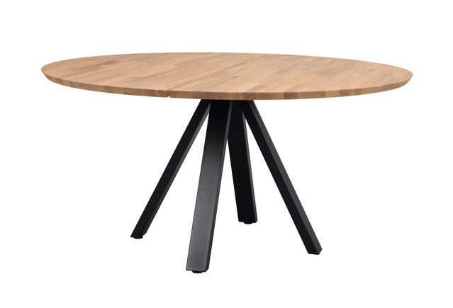 Carradale matbord Ø150 ek/V-ben svart metall